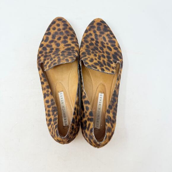 Veronica Beard Leopard Print Calf Hair Loafers Slip On Flats Size 41 - Picture 7 of 9